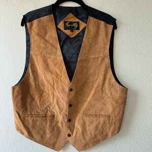 Scully Men’s Button Front Suede Vest Large EUC
